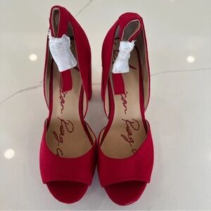 American Rag Bold Red Peep-Toe Heels